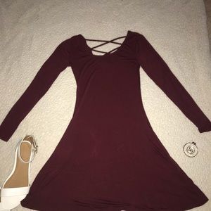 maroon winter dress